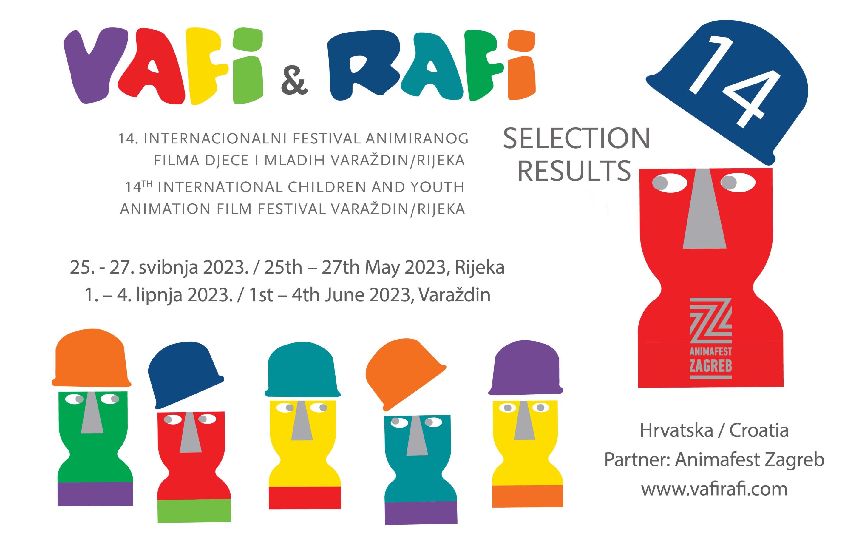 14. VAFI & RAFI festival (Hrvatska) – Rezultati selekcijskih komisija